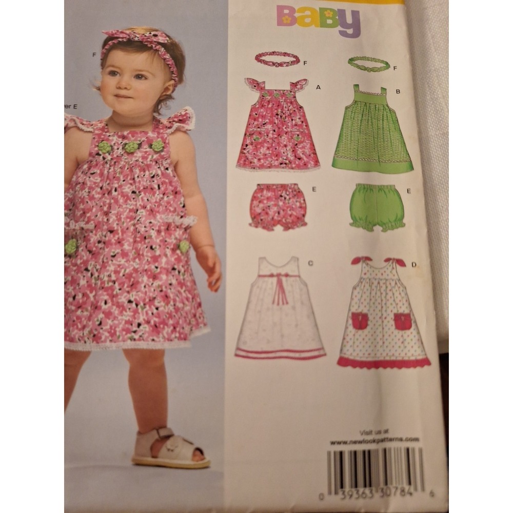 New Look #6718 Baby Pattern  Sz NB-L    4 Variations  Dress  N‎ Panties Apparel